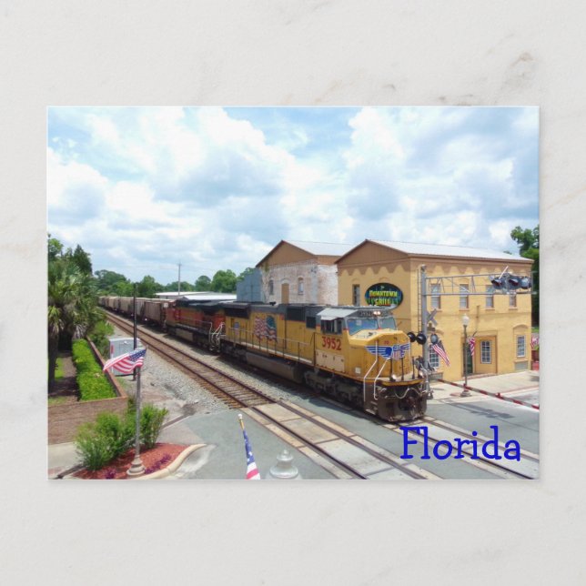 Gewerkschaft Pazifischer Gelbzug Motor Postkarte (Vorderseite)