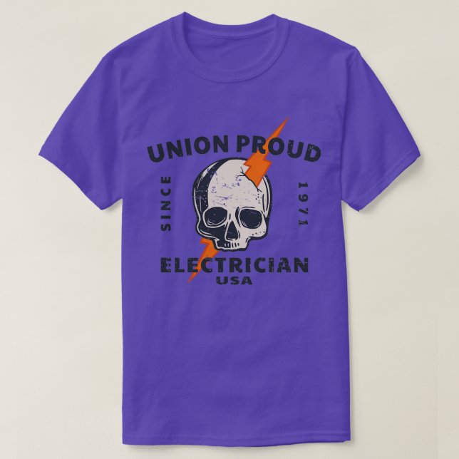Gewerkschaft Proud Electrician seit 1971 T-Shirt (Design vorne)