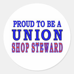 GEWERKSCHAFT SHOP STEWARD RUNDER AUFKLEBER