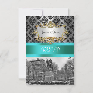 Gewerkschaft Square NYC Black Damask 212 UAWG 1 RSVP Karte
