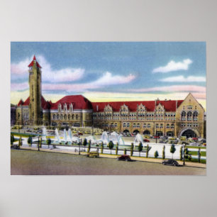 Gewerkschaft St. Louis Missouri und Brunnen Poster