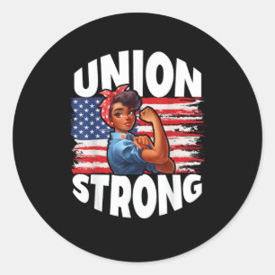 Gewerkschaft Stark Happy Labour Day Amerikanische  Runder Aufkleber