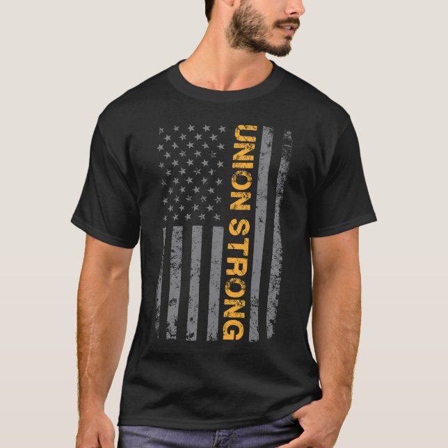 Gewerkschaft Starker T - Shirt mit American Flag G (Vorderseite)