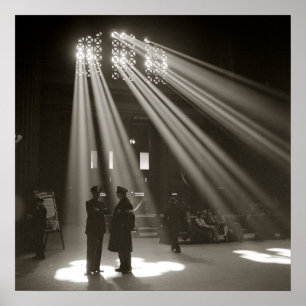 Gewerkschaft Station Chicago, 1943. Vintages Foto Poster