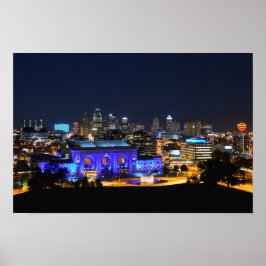 Gewerkschaft Station in Blue, Kansas City (19x10) Poster