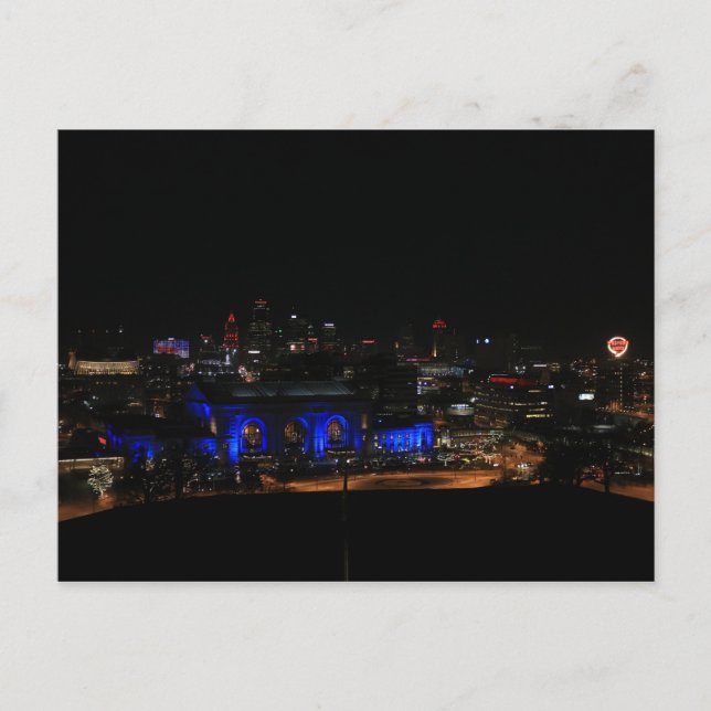 Gewerkschaft-Station in Night #2 Postkarte (Vorderseite)