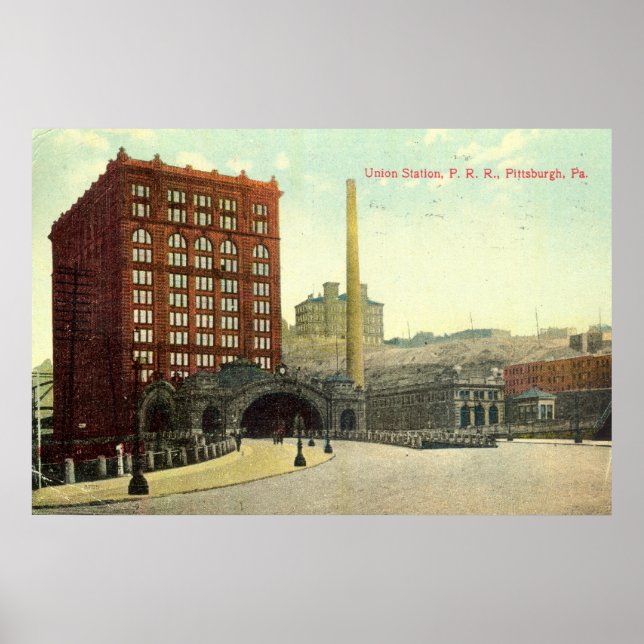 Gewerkschaft Station, Pittsburgh PA 1910 Vintag Poster (Vorne)