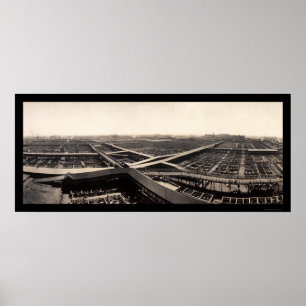 Gewerkschaft Stockyards Foto 1907 Poster