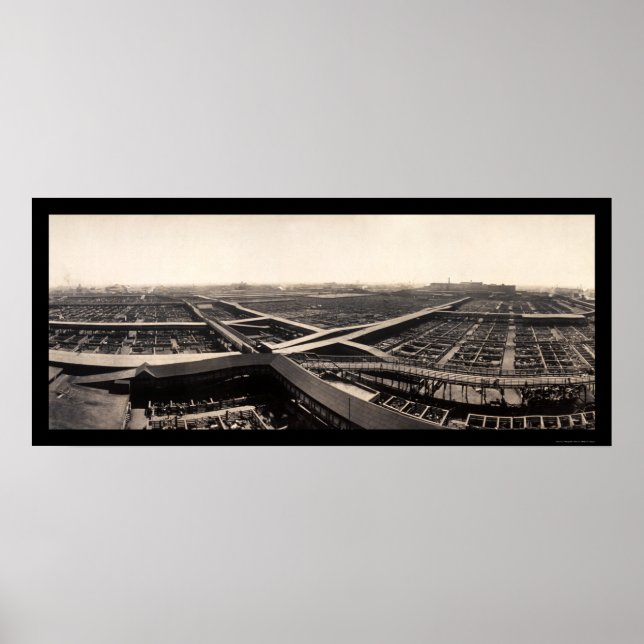 Gewerkschaft Stockyards Foto 1907 Poster (Vorne)