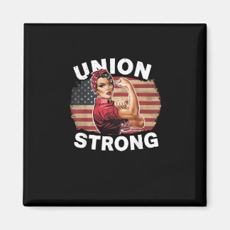 Gewerkschaft Strong - Labour Day Messy Bun USA Fla Magnet