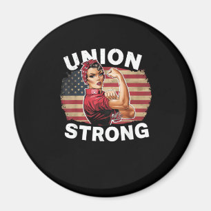 Gewerkschaft Strong - Labour Day Messy Bun USA Fla Magnet