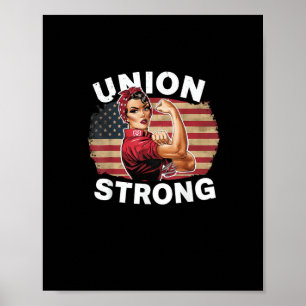 Gewerkschaft Strong - Labour Day Messy Bun USA Fla Poster