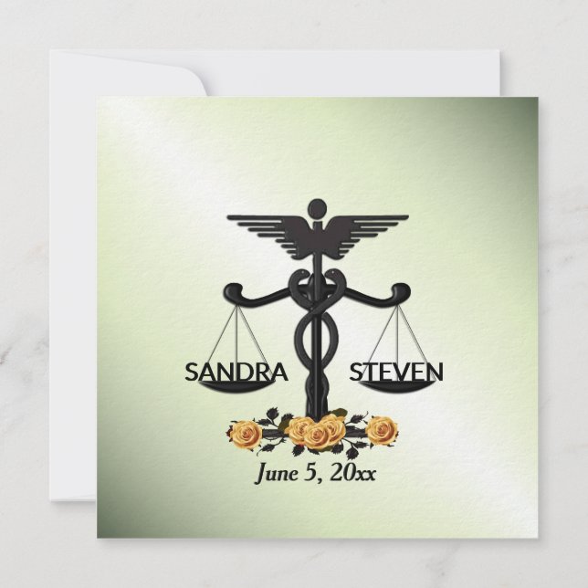 Gewerkschaft Yellow Rose Green Scheme für Recht un Einladung (Rückseite)