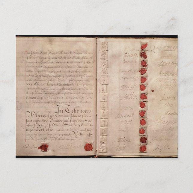 Gewerkschaft zwischen England und Schottland Postkarte (Vorderseite)