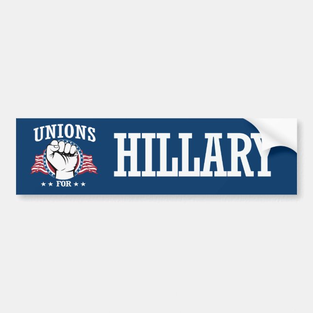 GEWERKSCHAFTEN FÜR HILLARY AUTOAUFKLEBER (Vorne)
