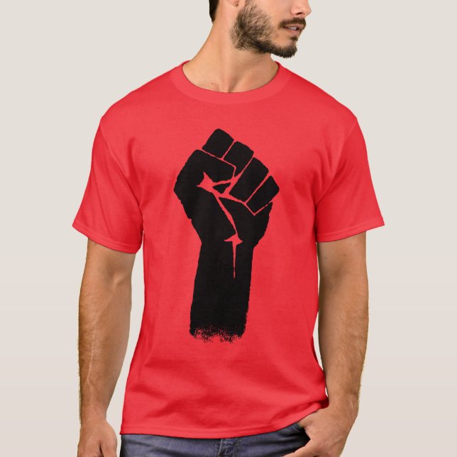 Gewerkschafts-Faust-Rot-T - Shirt (Vorderseite)