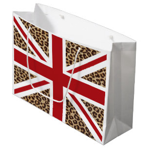 Gewerkschafts-Jack-britische Flagge mit Große Geschenktüte
