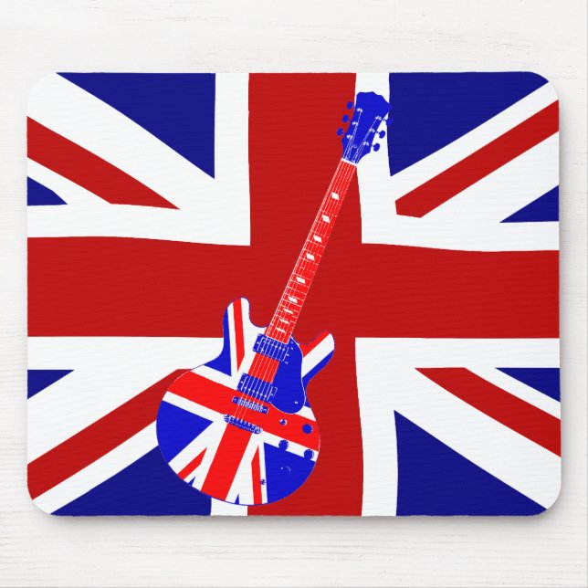 Gewerkschafts-Jack-britische Gitarren-Kunst 2 Mousepad (Vorne)