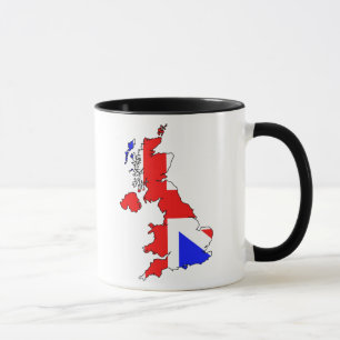 Gewerkschafts-Jack-Flagge auf britischer Tasse