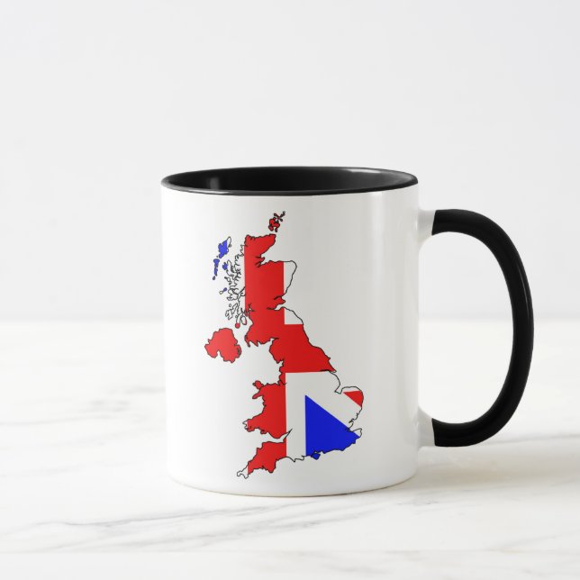 Gewerkschafts-Jack-Flagge auf britischer Tasse (Rechts)