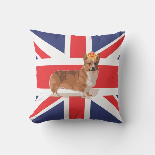 Gewerkschafts-Jack-Flagge mit Corgi-und Kissen (Vorderseite)