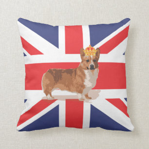 Gewerkschafts-Jack-Flagge mit Corgi-und Kissen