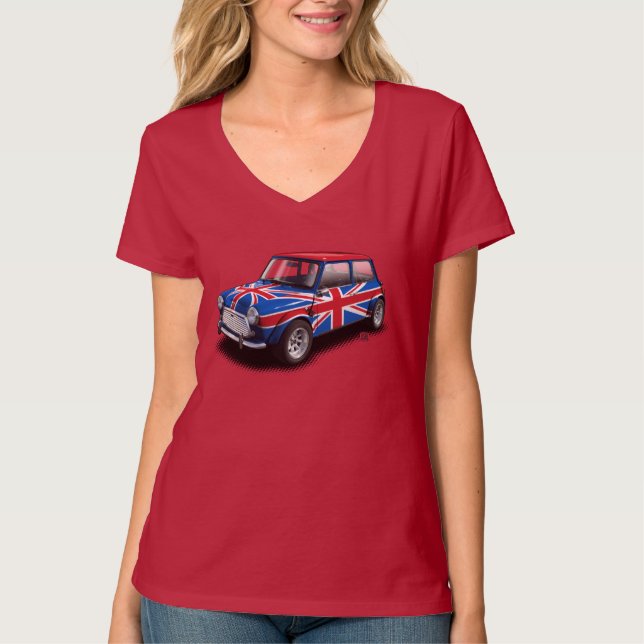 Gewerkschafts-Jack-klassisches Miniauto auf T-Shirt (Vorderseite)