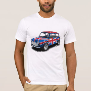 Gewerkschafts-Jack-klassisches Miniauto auf weiße T-Shirt