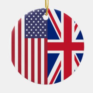 Gewerkschafts-Jack und USA-Flaggen Keramikornament