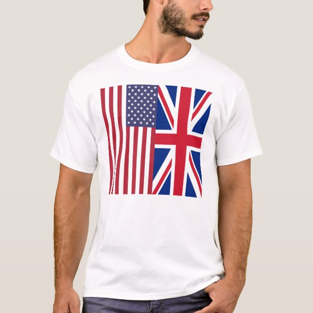 Gewerkschafts-Jack und USA-Flaggen T-Shirt (Vorderseite)