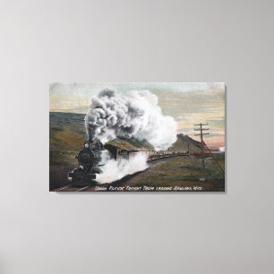 Gewerkschafts-pazifische Fracht-Zug-Ansicht Leinwanddruck