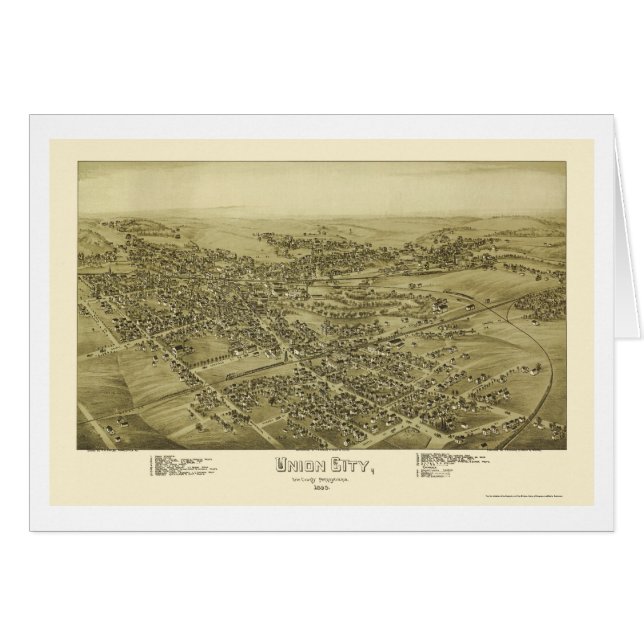 Gewerkschafts-Stadt, panoramische Karte PAs - 1895 (Vorderseite (Horizontal))