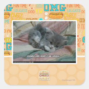 Gewicht eigener Niedlichkeit Quadratischer Aufkleber