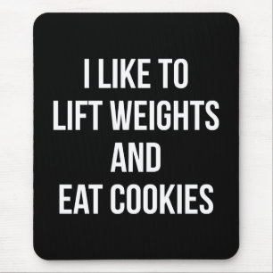 Gewicht heben und Cookies essen - Lustiges Trainin Mousepad