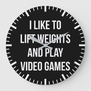 Gewicht heben und Videospiele wiedergeben - Gaming Große Wanduhr