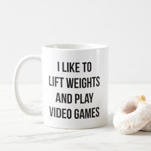 Gewicht heben und Videospiele wiedergeben - Gaming Kaffeetasse
