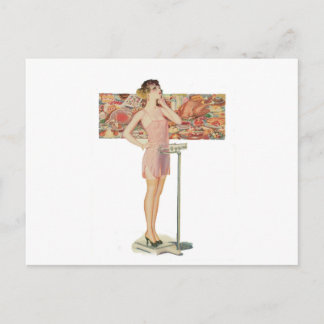 Gewicht in Vintager Darstellung Postkarte