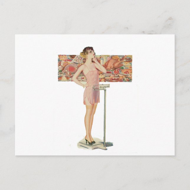 Gewicht in Vintager Darstellung Postkarte (Vorderseite)