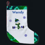 Gewicht Lifting Snowman Kleiner Weihnachtsstrumpf<br><div class="desc">Ein niedlicher Schneemann in seinem Winterzubehör,  der Gewichte hebt. Schneeflocken kommen herunter. Ideal für die Typ und Gallen,  die Liebe zu trainieren und bleibe passen. Geben Sie den gewünschten Namen ein.</div>