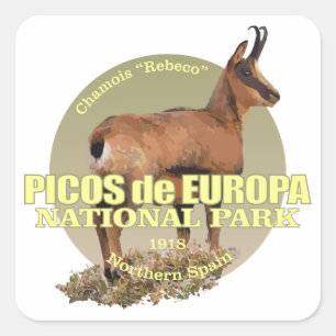 GEWICHT Picos de Europa NP (Gämse) Quadratischer Aufkleber