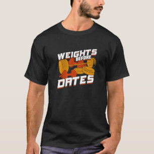 Gewicht vor Daten für eine Fitness T-Shirt