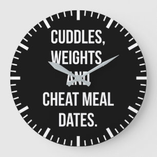 Gewichte, Kuddel, Cheat Meal Dates - Neuartiger Fi Große Wanduhr