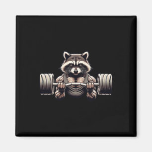 Gewichtheben gegerissener Raccoon Gym Workout Musc Magnet