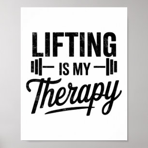 Gewichtheben ist meine Therapie Lustiger Gymnastik Poster