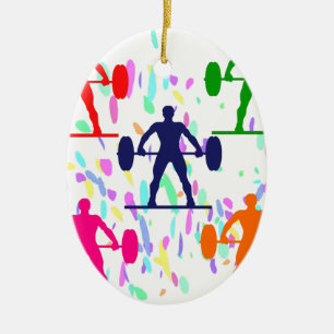 GEWICHTHEBEN KERAMIK ORNAMENT