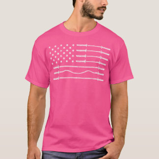 Gewichtheben Patriotische US-Flagge Fitnessstudio T-Shirt