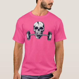 Gewichtheben Powerlifting Schwer Hantel Schädel T-Shirt