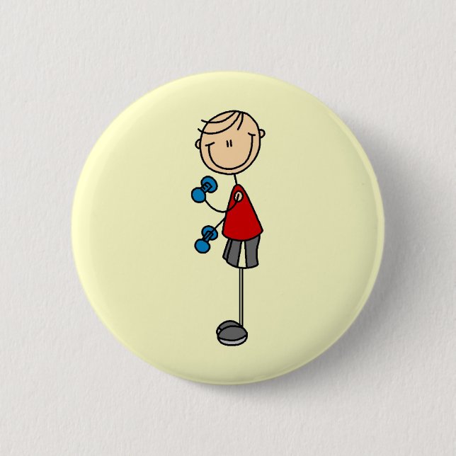 Gewichtheben T-Shirts und Geschenke Button (Vorderseite)