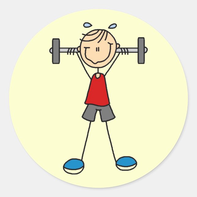 Gewichtheben von Hemden und Geschenken Runder Aufkleber (Vorderseite)