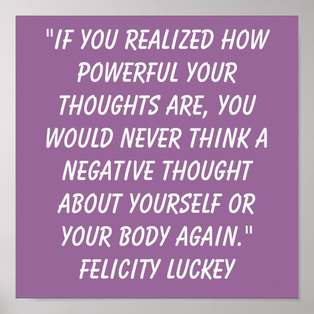 Gewichtsabnahme Gedanken 10 Poster (Vorne)